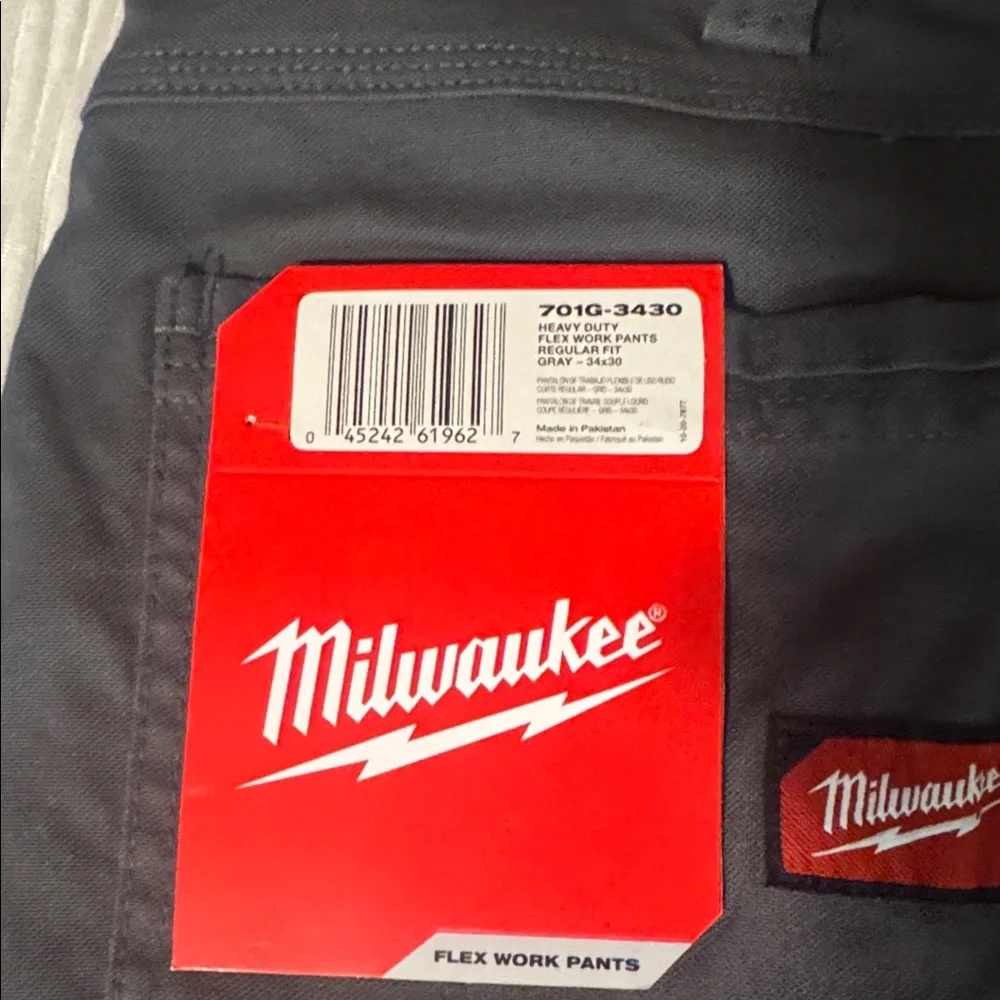 Gray Mens Flex Work Pants. Heavy Duty - Picture 2 of 5